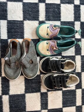 Vans Teal Mermaid Face Slip-On Kids Sneakers